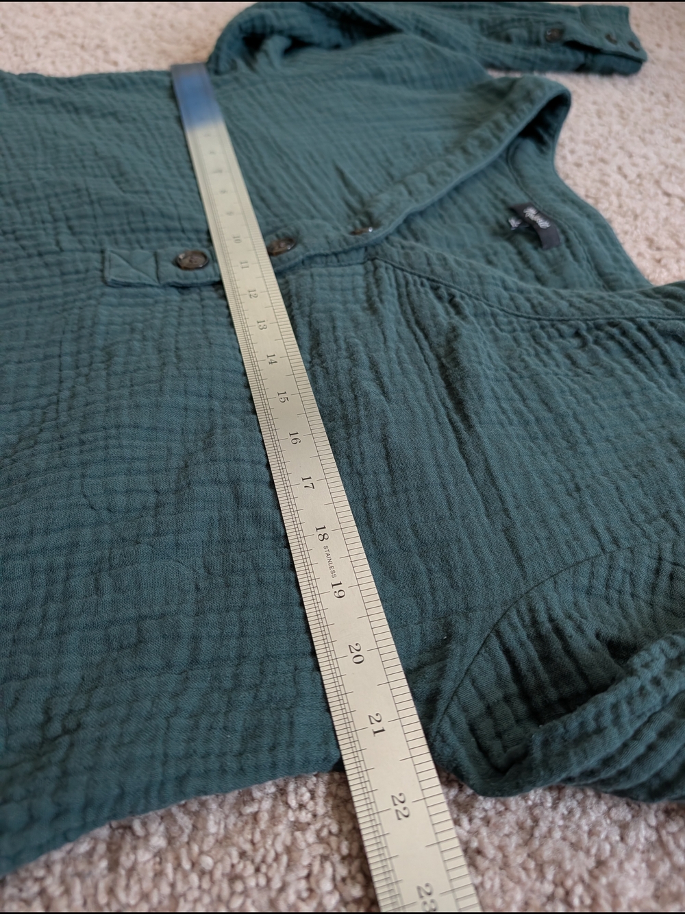 Madewell Womens Slate Green Lightspun Long Sleeve Double Gauze Top Size Large - Picture 13 of 15